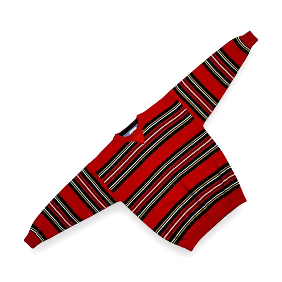 Vintage 90s Gitano Striped Acrylic Crewneck Sweater- Men's Size Large Pullover - Picture 5 of 9